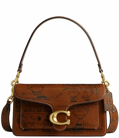 COACH x Peanuts Tabby Shoulder 26 with Newspaper Print