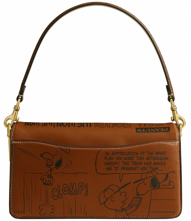 COACH x Peanuts Tabby Shoulder 26 with Newspaper Print