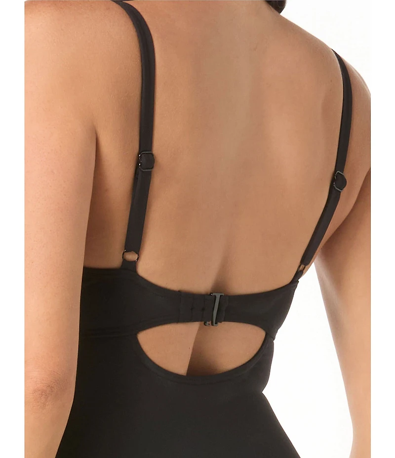 Coco Contours Solid Uplift Underwire Bra Size Sweetheart Neck One Piece Swimsuit