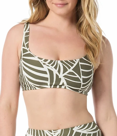 Coco Reef Palm Leaf Scoop Neck Bra Cup Size Underwire Bralette Swim Top
