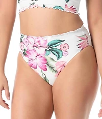 Coco Reef Spiced Tropical Pearl Ruffle High Waist Swim Bottom