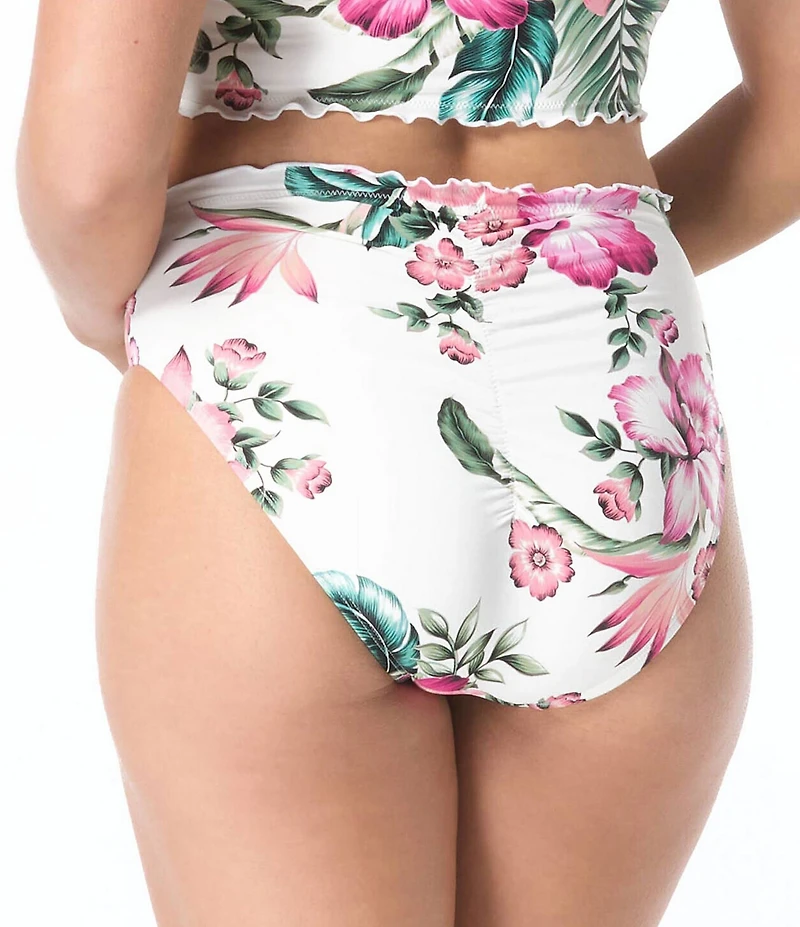 Coco Reef Spiced Tropical Pearl Ruffle High Waist Swim Bottom