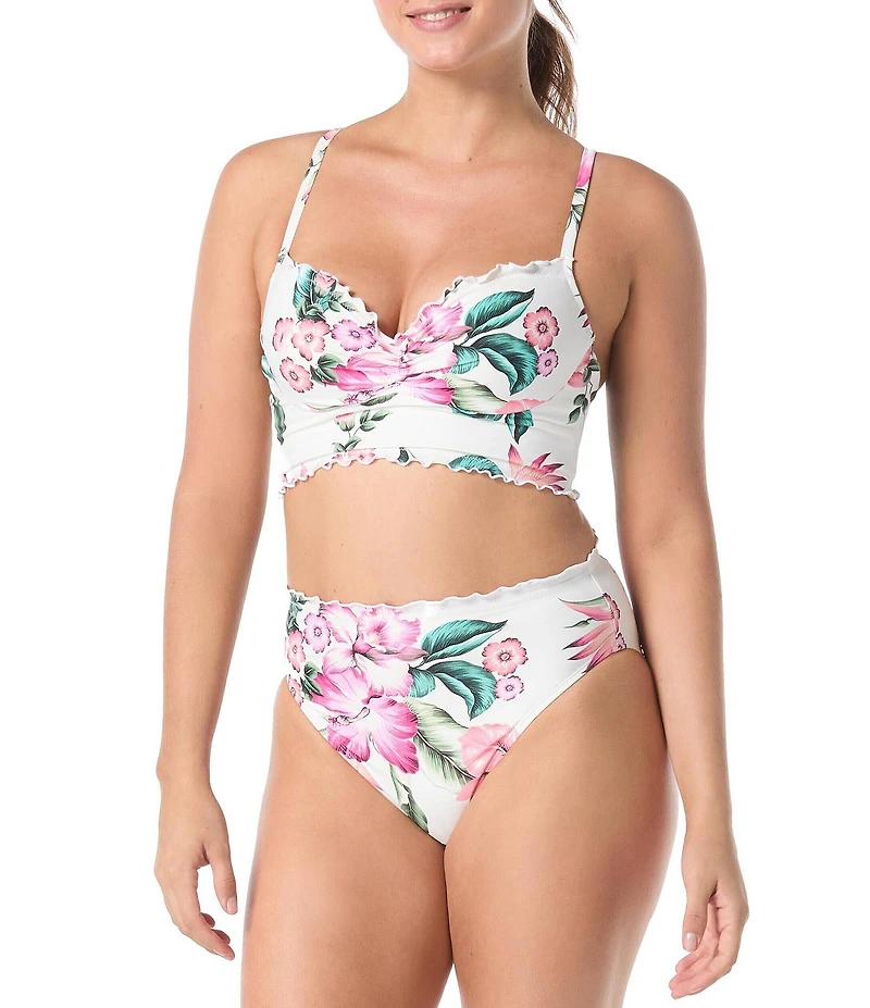Coco Reef Spiced Tropical Pearl Ruffle High Waist Swim Bottom