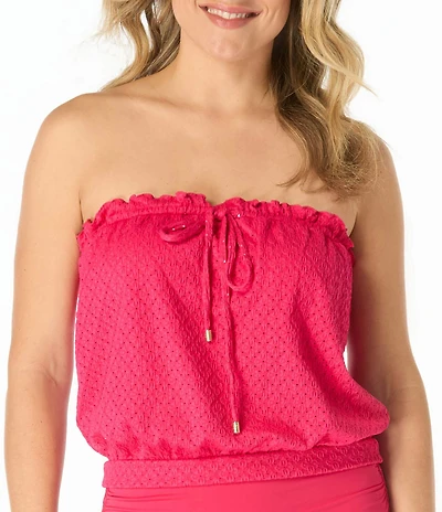 Coco Reef Summer Trellis Ruffle Underwire Bra Size Strapless Blouson Tankini Swim Top