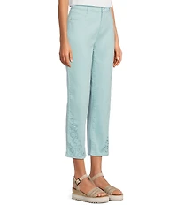 Code Bleu Chelsea Embroidered High-Rise Slim Capri Jeans