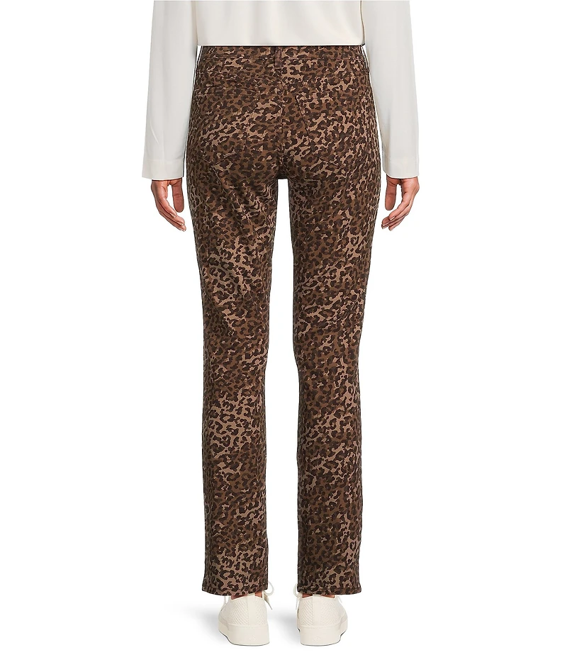 Code Bleu Chelsea Leopard Print Straight Leg Jeans
