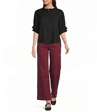 Code Bleu Chelsea Mid Rise Wide Leg Patch Pocket Jeans
