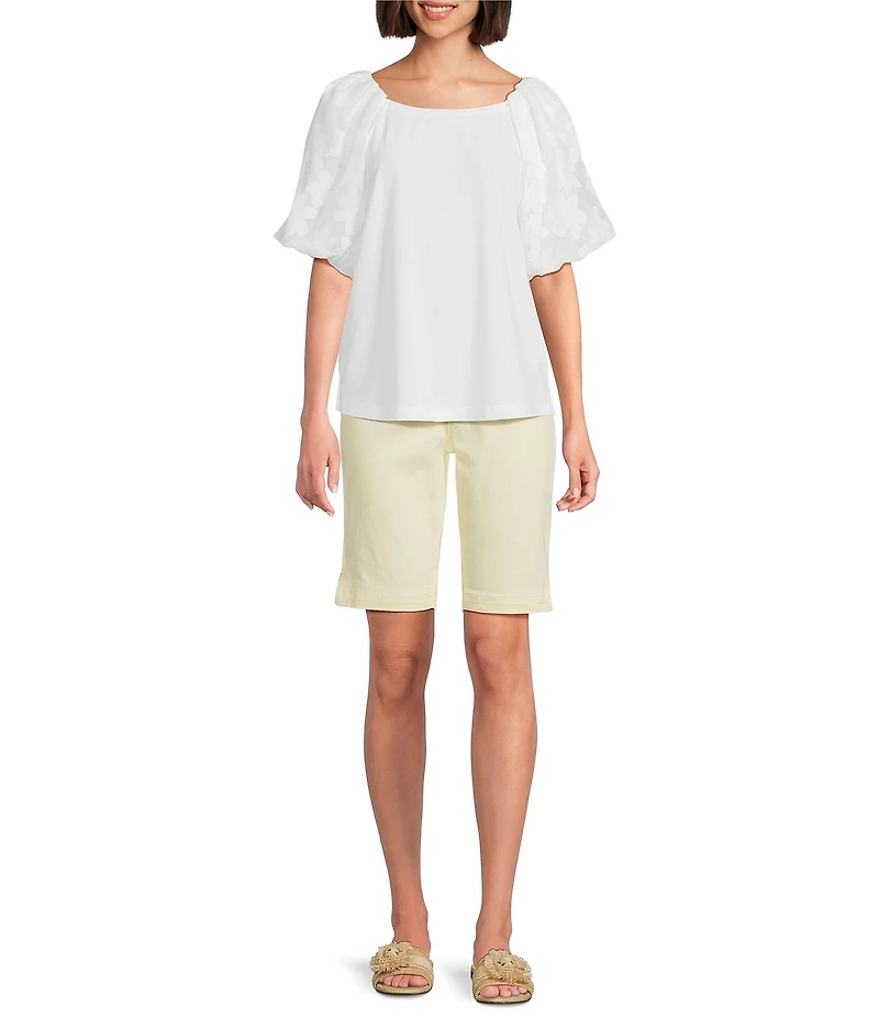 Code Bleu Chelsea Stretch Denim High Rise Bermuda Shorts