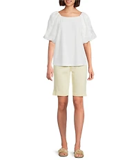 Code Bleu Chelsea Stretch Denim High Rise Bermuda Shorts