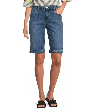 Code Bleu Chelsea Stretch Denim High Rise Bermuda Shorts