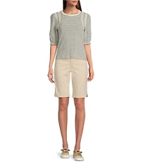 Code Bleu Chelsea Stretch Denim High Rise Bermuda Shorts