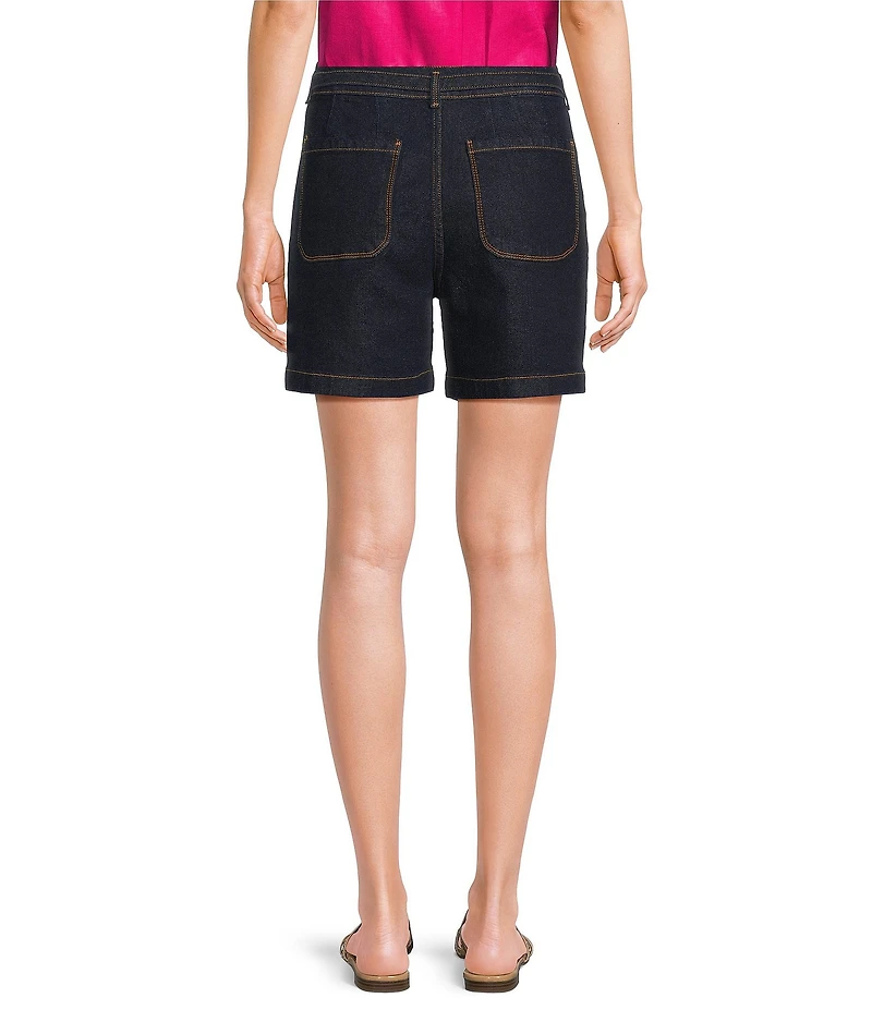 Code Bleu Chelsea Stretch Denim Mid Rise Tie Waist Shorts