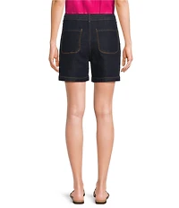 Code Bleu Chelsea Stretch Denim Mid Rise Tie Waist Shorts