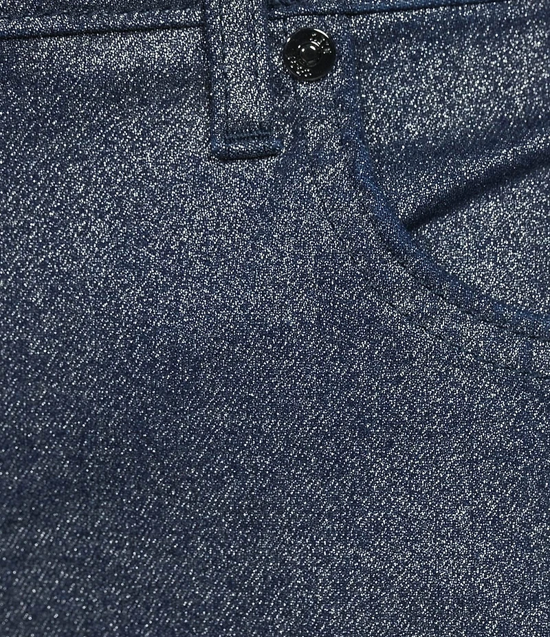 Code Bleu Chelsea Stretch Foil Coated Denim Straight Leg Ankle Jeans