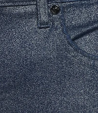 Code Bleu Chelsea Stretch Foil Coated Denim Straight Leg Ankle Jeans