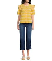 Code Bleu Chelsea Stretch High Rise Straight Capri Jeans