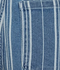Code Bleu Chelsea Stripe High Rise Wide Leg Tie Waist Shorts