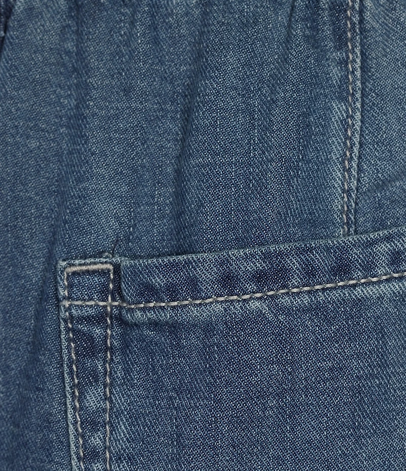 Code Bleu Denim High Rise Wide Leg Crop Length Elastic Back Jeans