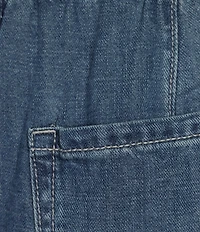 Code Bleu Denim High Rise Wide Leg Crop Length Elastic Back Jeans