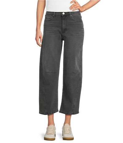 Code Bleu High Rise Cropped Barrel Leg Jeans