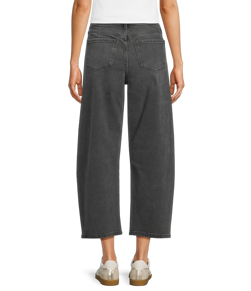 Code Bleu High Rise Cropped Barrel Leg Jeans