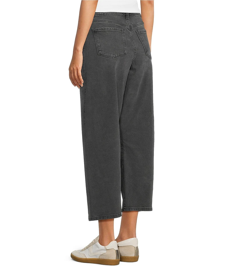 Code Bleu High Rise Cropped Barrel Leg Jeans