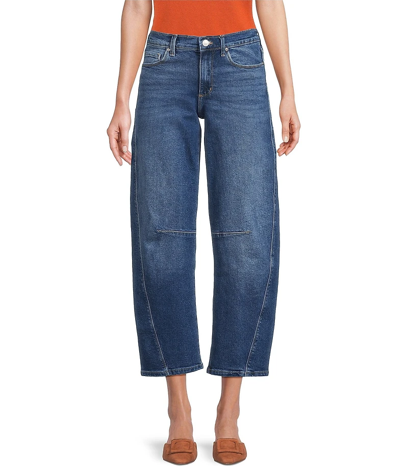 Code Bleu High Rise Cropped Barrel Leg Jeans