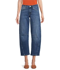 Code Bleu High Rise Cropped Barrel Leg Jeans