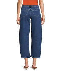 Code Bleu High Rise Cropped Barrel Leg Jeans