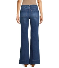 Code Bleu High Rise Patch Pocket Wide Leg Jeans
