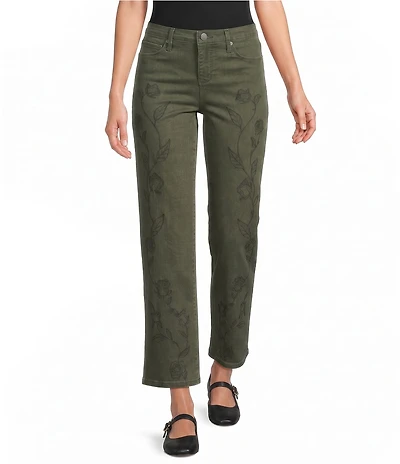Code Bleu High-Rise Straight Leg Raw Hem Jean