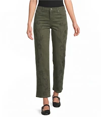 Code Bleu High-Rise Straight Leg Raw Hem Jean