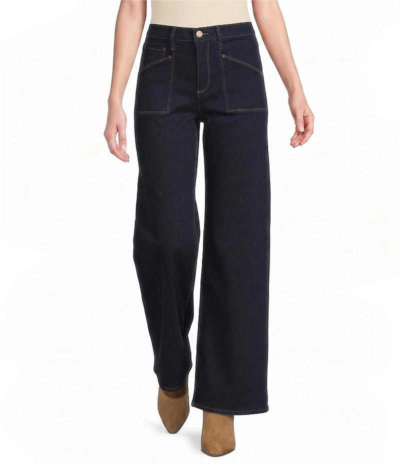 Code Bleu High-Rise Wide Leg Patch Pocket Jean