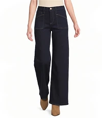 Code Bleu High-Rise Wide Leg Patch Pocket Jean
