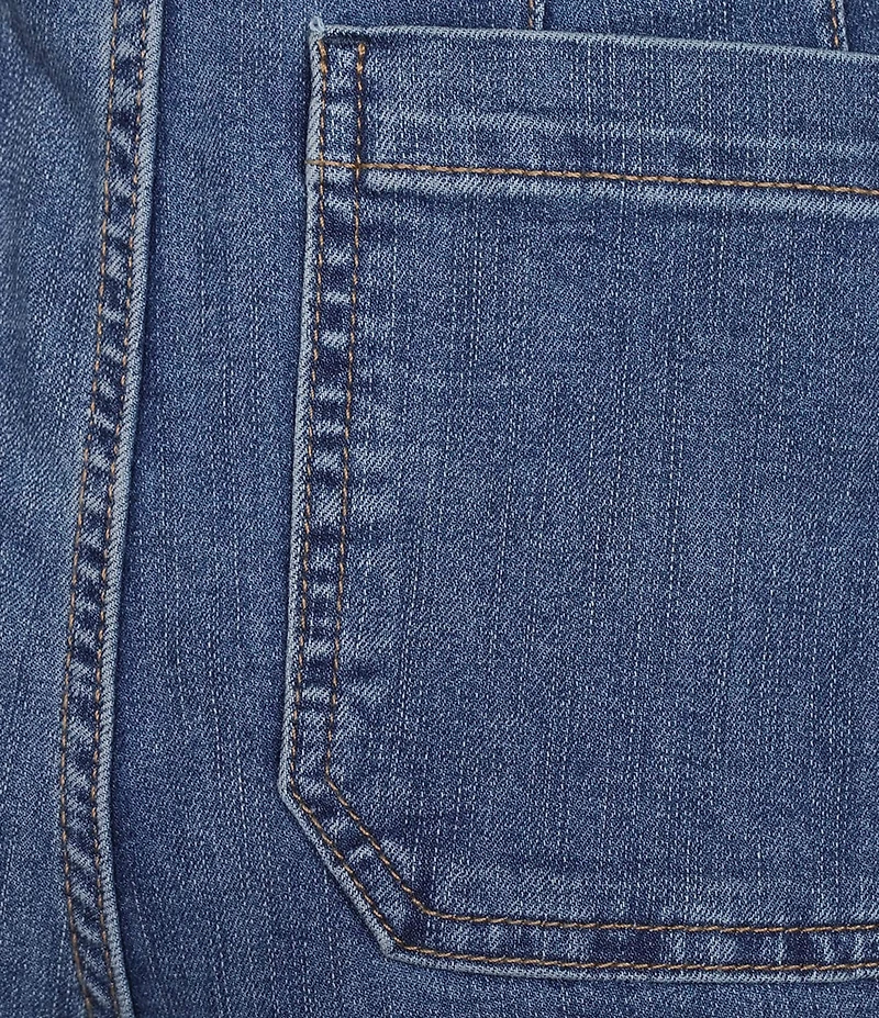 Code Bleu Hollywood Waist High Rise Wide Leg Patch Pocket Ankle Jeans