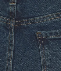 Code Bleu Hollywood Waist High Rise Wide Leg Cuffed Cropped Jeans