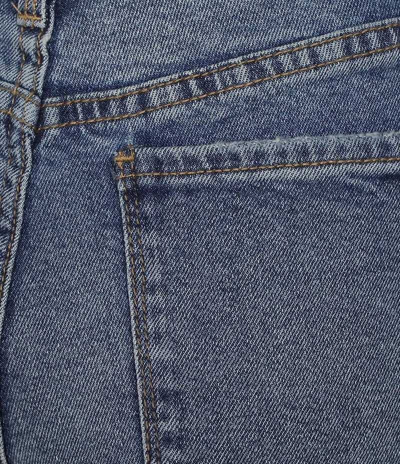 Code Bleu Hollywood Waist High Rise Wide Leg Cuffed Cropped Jeans