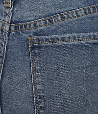 Code Bleu Hollywood Waist High Rise Wide Leg Cuffed Cropped Jeans