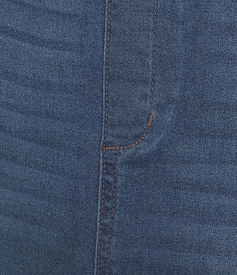 Code Bleu Mid Rise Frayed Hem Stretch Denim Skort