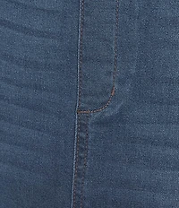 Code Bleu Mid Rise Frayed Hem Stretch Denim Skort