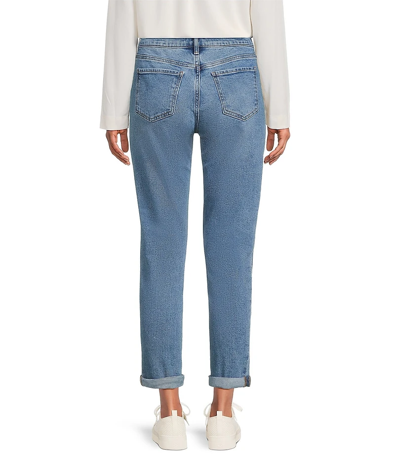 Code Bleu Nolita Embroidered Cropped Boyfriend Jeans