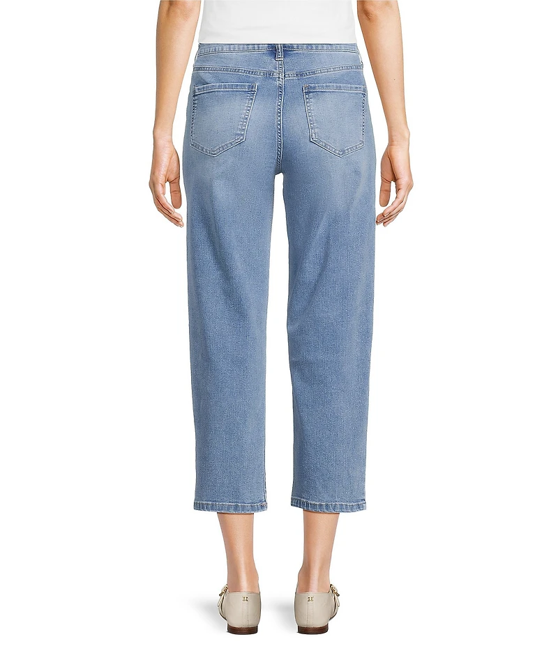 Code Bleu Petite Size Chelsea Embroidered High-Rise Slim Capri Jeans