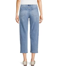 Code Bleu Petite Size Chelsea Embroidered High-Rise Slim Capri Jeans