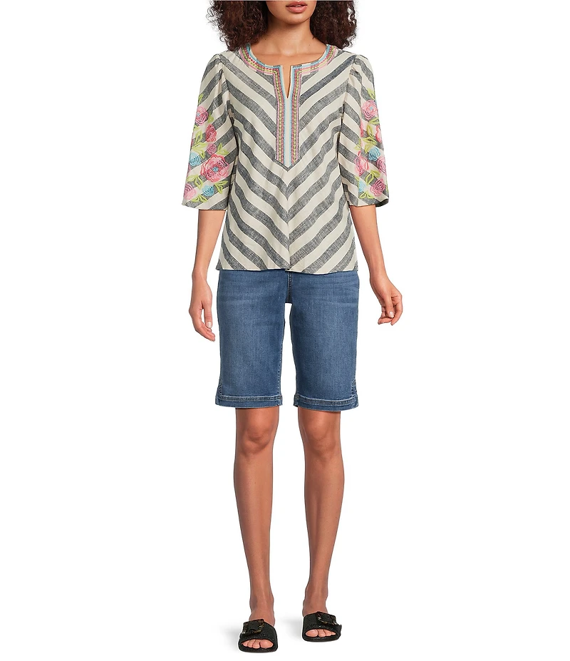 Code Bleu Petite Size Chelsea High Rise Bermuda Shorts