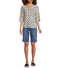 Code Bleu Petite Size Chelsea High Rise Bermuda Shorts