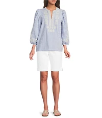 Code Bleu Petite Size Chelsea High Rise Bermuda Shorts