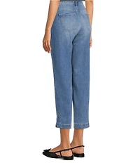 Code Bleu Petite Size Chelsea High Rise Straight Capri Jeans