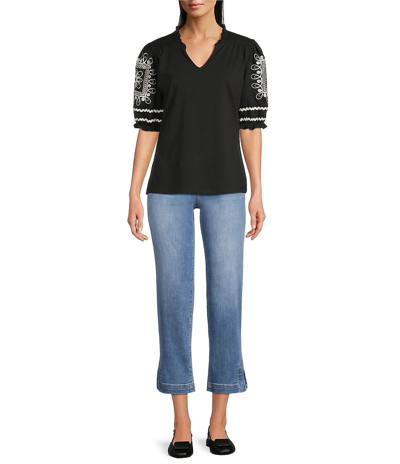 Code Bleu Petite Size Chelsea High Rise Straight Capri Jeans