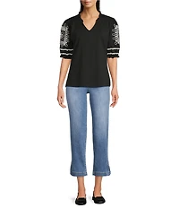 Code Bleu Petite Size Chelsea High Rise Straight Capri Jeans