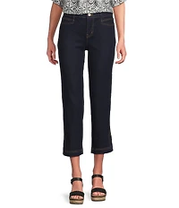 Code Bleu Petite Size Chelsea High Rise Straight Capri Jeans